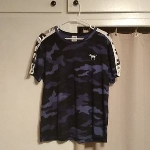 VS PINK Oversized Blue & Silver Camo Shirt
